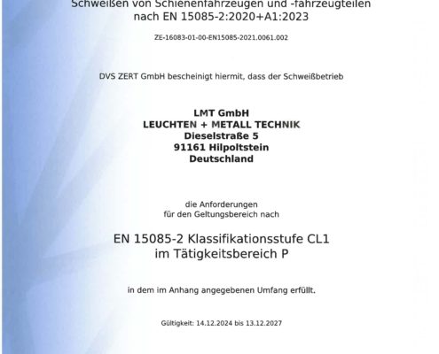 DIN EN 15085-2 CL1 P